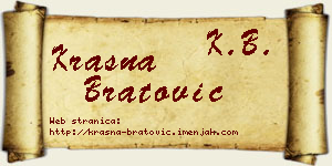 Krasna Bratović vizit kartica